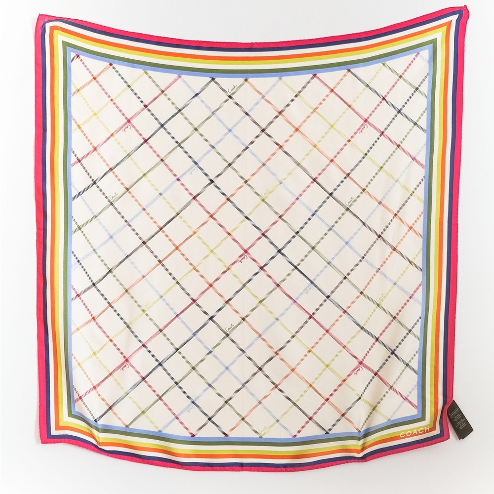 COACH Heritage Plaid Silk Scarf